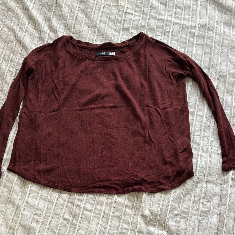 BDG Burgundy Long Sleeve Shirt